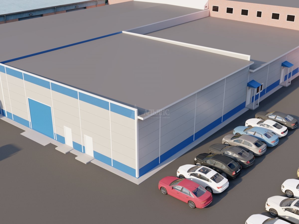 3D визуализация Ангар-склад из сэндвич-панелей - фото 1