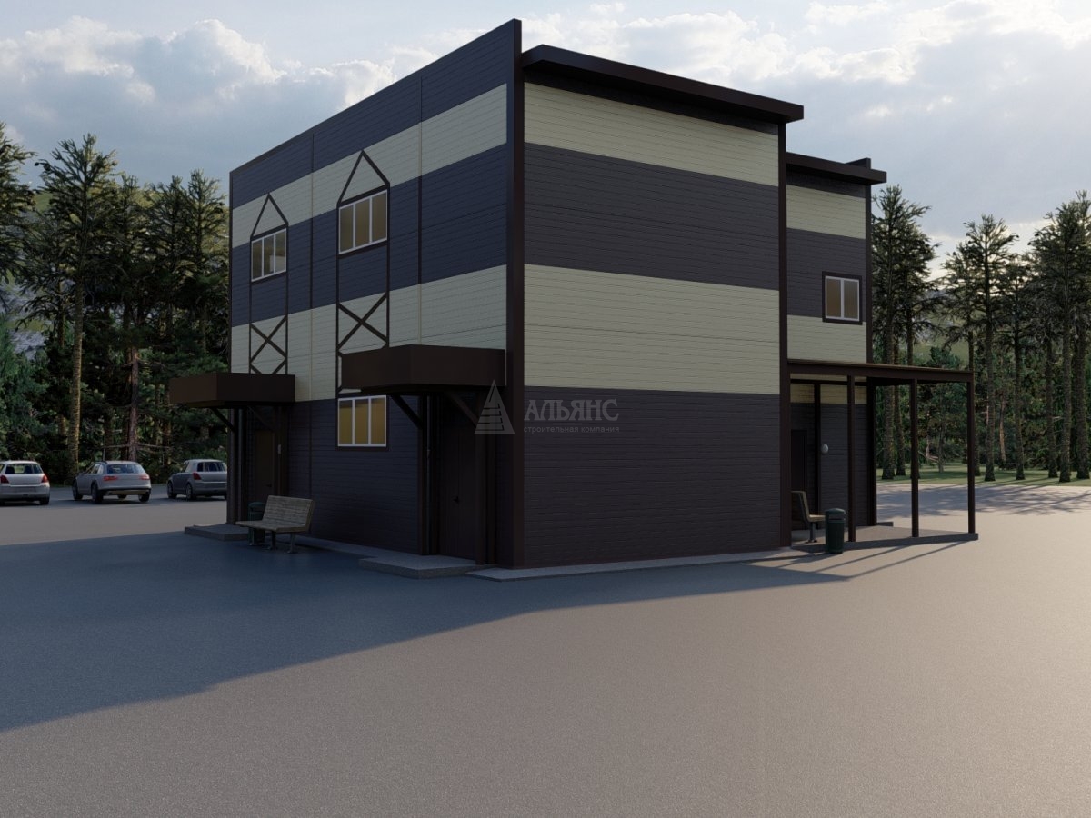 3D визуализация Магазин из сэндвич-панелей - фото 4