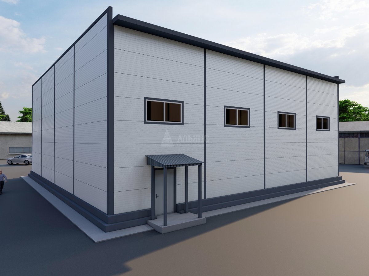 3D визуализация СТО с АБК из сэндвич-панелей - фото 3